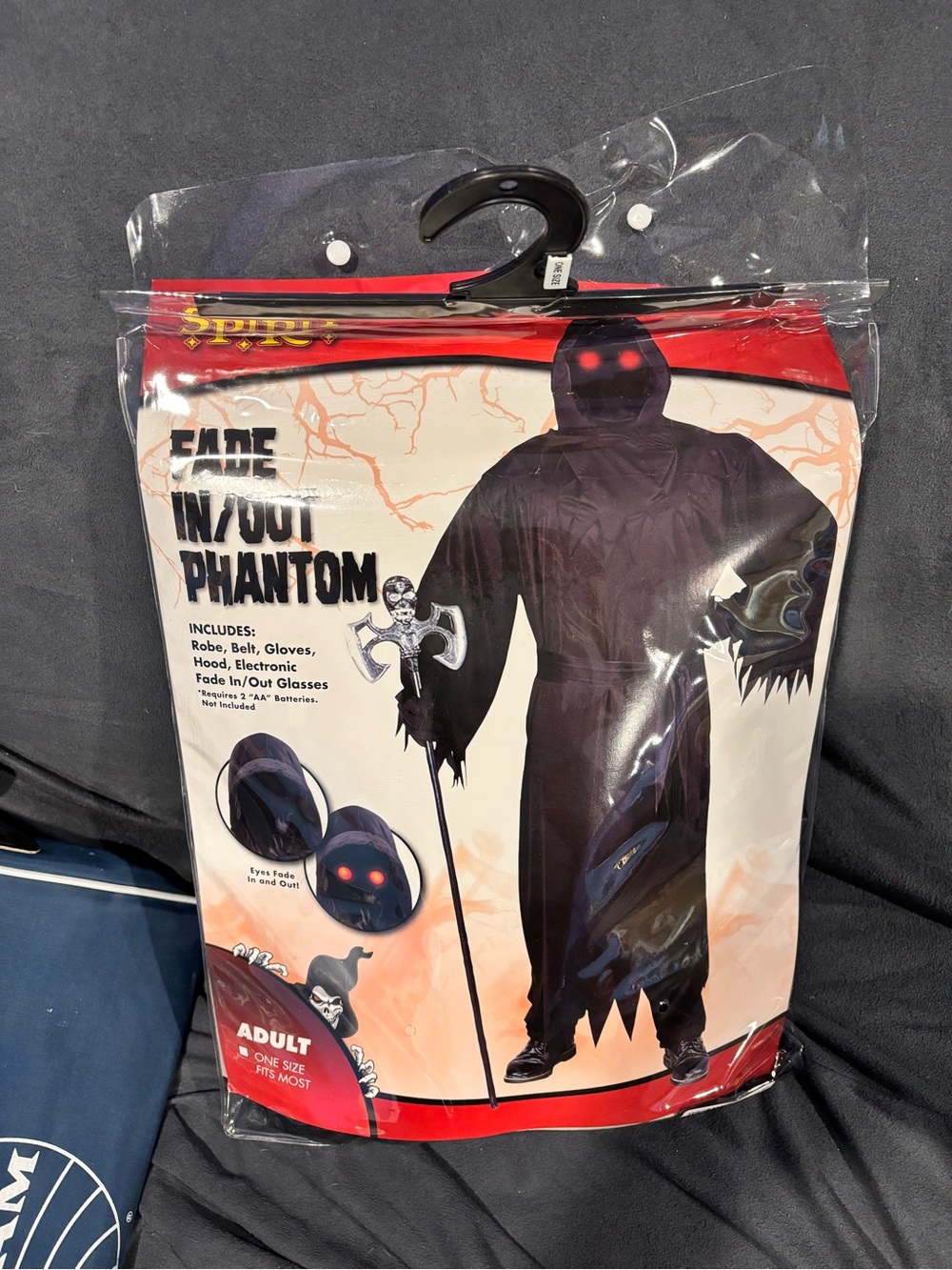 Fade In/Out Phantom Adult Hooded Costume - Black